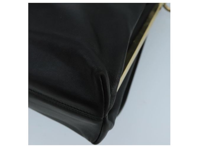 Borsa a spalla Salvatore Ferragamo in pelle nera e oro Auth am7272 Nero D'oro - vista 15