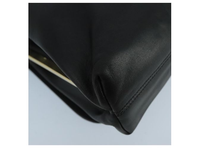 Borsa a spalla Salvatore Ferragamo in pelle nera e oro Auth am7272 Nero D'oro - vista 16