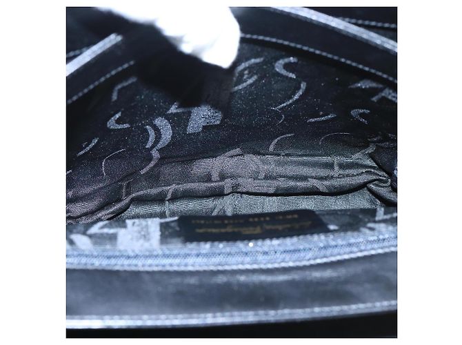 Borsa a spalla Salvatore Ferragamo in pelle nera e oro Auth am7272 Nero D'oro - vista 17