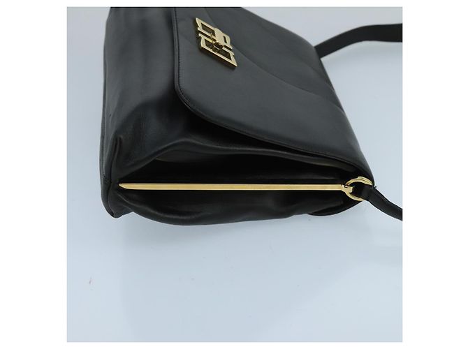 Borsa a spalla Salvatore Ferragamo in pelle nera e oro Auth am7272 Nero D'oro - vista 3