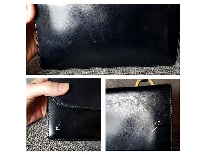 Borsa baguette modello "Ring" della Maison Hermès risalente agli anni 1950-1960 Nero - vista 10
