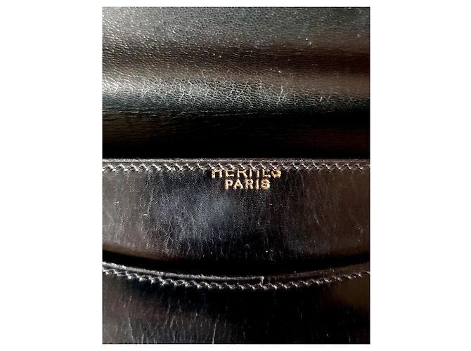 Borsa baguette modello "Ring" della Maison Hermès risalente agli anni 1950-1960 Nero - vista 11