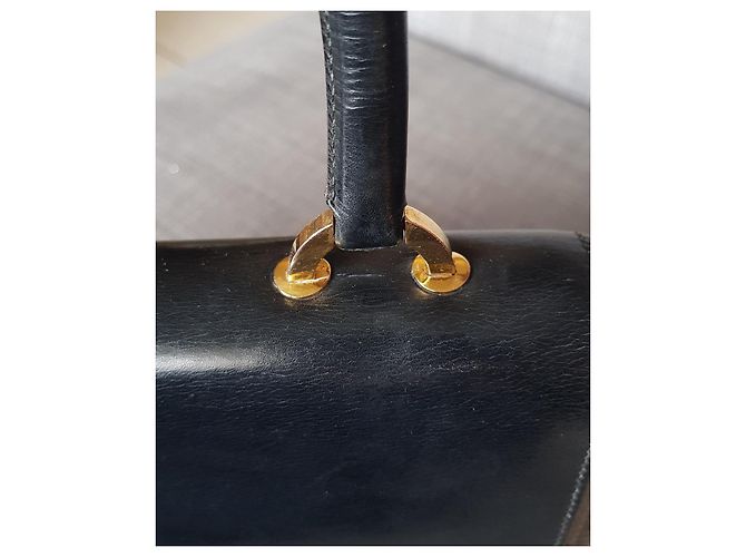 Borsa baguette modello "Ring" della Maison Hermès risalente agli anni 1950-1960 Nero - vista 14