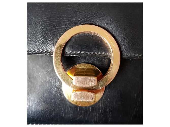 Borsa baguette modello "Ring" della Maison Hermès risalente agli anni 1950-1960 Nero - vista 8