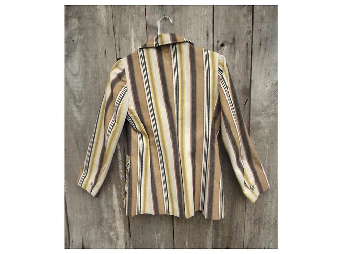 Autre Marque Chaqueta de algodón y lino beige Talla 40 - vista 2