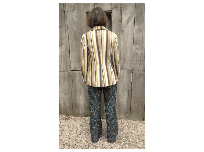 Autre Marque Chaqueta de algodón y lino beige Talla 40 - vista 4