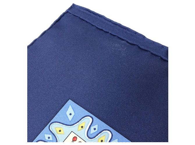 Silk In Hermès Hermes Kare 90 Silk Scarf in Navy Navy blue - view 3