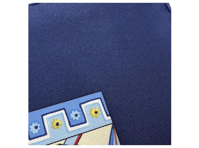 Silk In Hermès Hermes Kare 90 Silk Scarf in Navy Navy blue - view 4