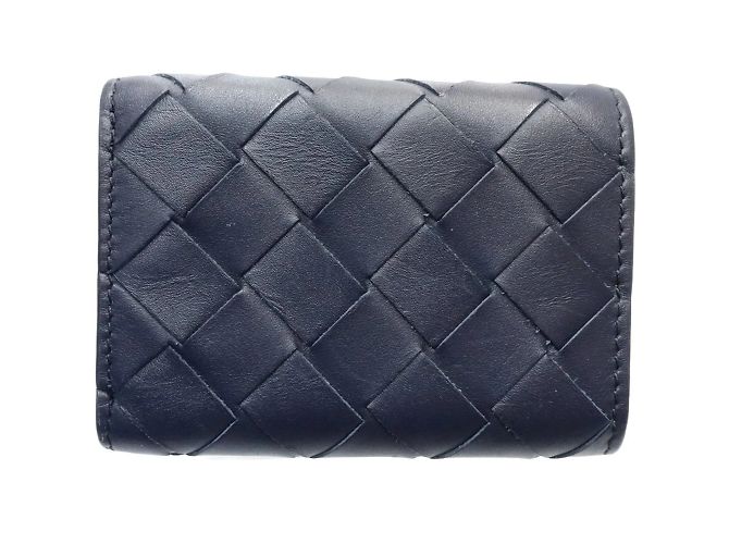 Bottega Veneta Cartera Tiny Intrecciato Amarillo Azul marino - vista 3
