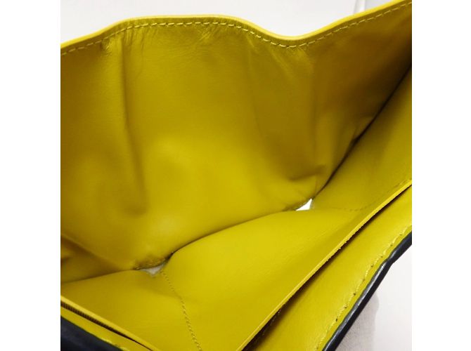 Bottega Veneta Cartera Tiny Intrecciato Amarillo Azul marino - vista 7