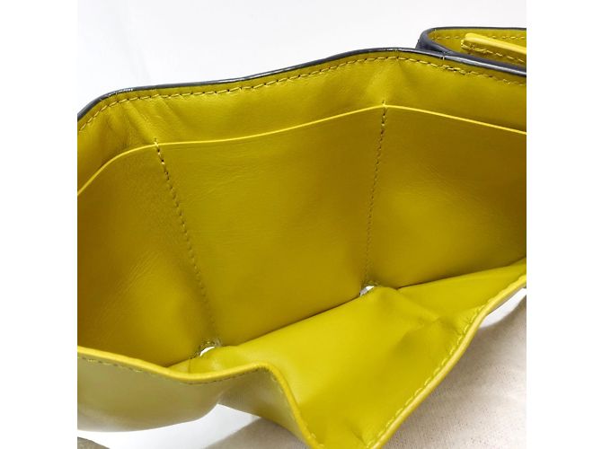 Bottega Veneta Cartera Tiny Intrecciato Amarillo Azul marino - vista 8