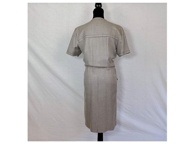 Yves Saint Laurent Winterkleid YSL Variation Vintage der 90er Schwarz Weiß - Ansicht 2