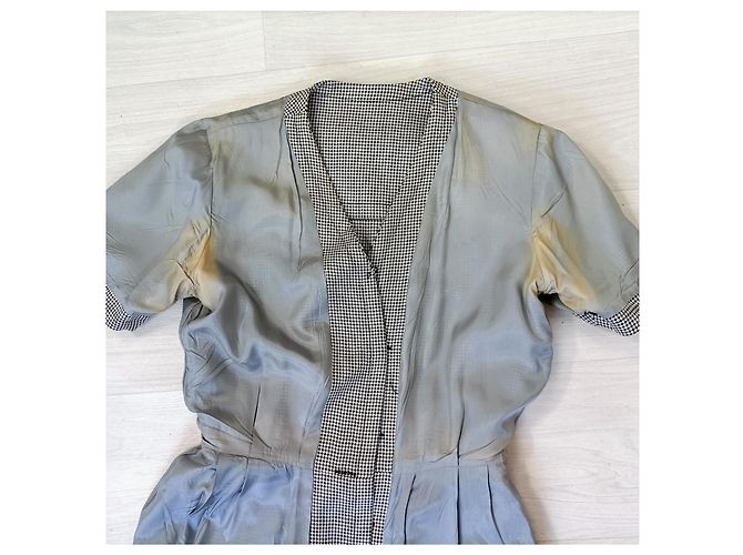 Yves Saint Laurent Winterkleid YSL Variation Vintage der 90er Schwarz Weiß - Ansicht 9