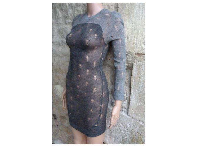 Isabel Marant Omaya Strickkleid aus Wolle Grau - Ansicht 3