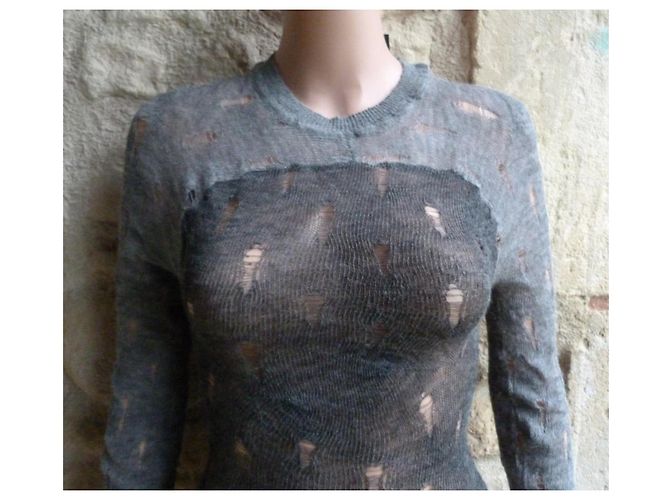 Isabel Marant Omaya Strickkleid aus Wolle Grau - Ansicht 4