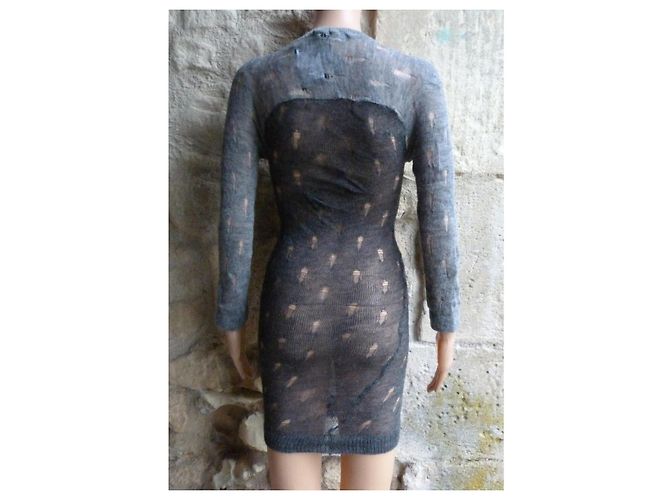Isabel Marant Omaya Strickkleid aus Wolle Grau - Ansicht 5