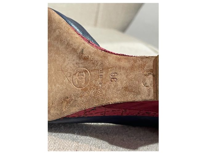 Tacchi CHANEL T.EU 39 Pelle Blu - vista 6