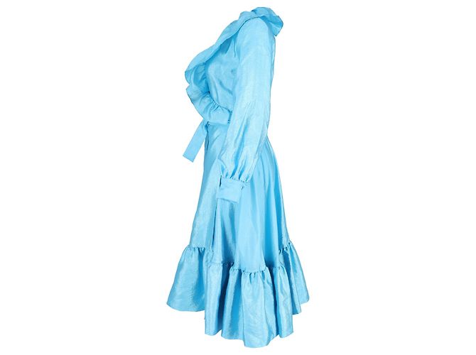 Autre Marque Steffi Wickelkleid mit Rüschensaum von Stine Goya aus hellblauem Polyester - Ansicht 2