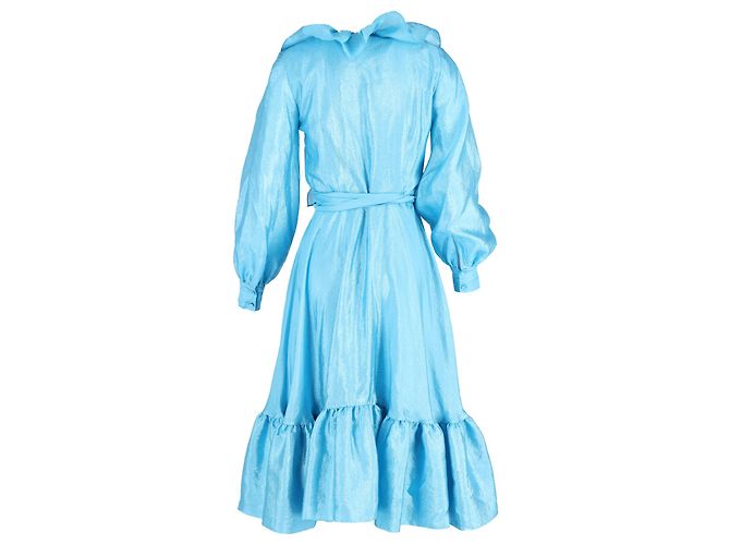 Autre Marque Steffi Wickelkleid mit Rüschensaum von Stine Goya aus hellblauem Polyester - Ansicht 3