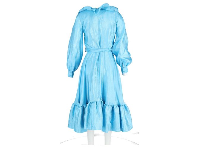 Autre Marque Steffi Wickelkleid mit Rüschensaum von Stine Goya aus hellblauem Polyester - Ansicht 6