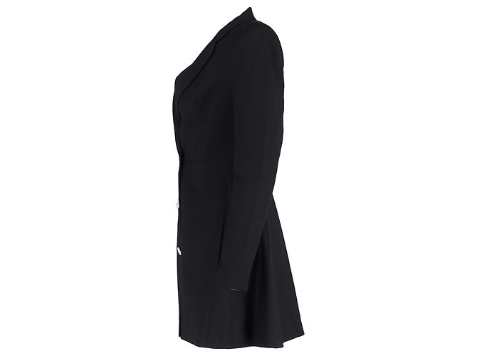 Rotate Doppelt geknöpftes Blazer-Kleid Birger Christensen N.23 aus schwarzer Schurwolle - Ansicht 2