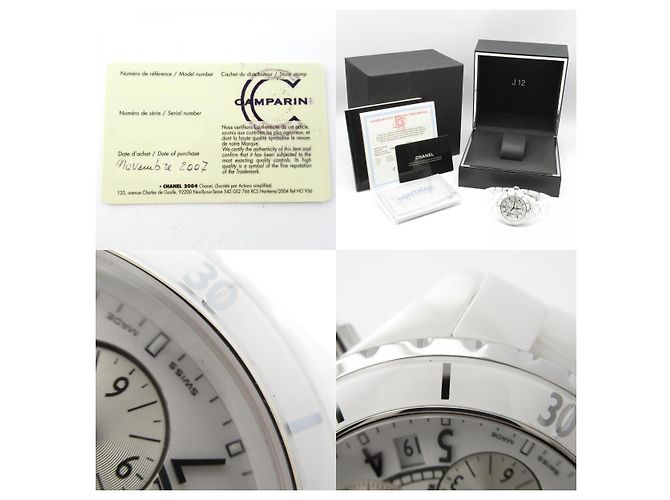 Chanel J12 Ceramic Chronograph Watch H1007 White - view 9