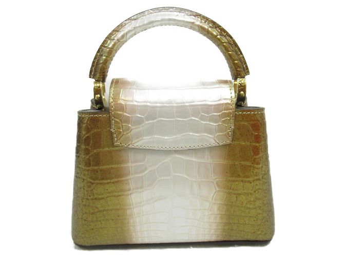 Borsa a spalla in pelle Capucines Mini Louis Vuitton N98156 Beige - vista 2