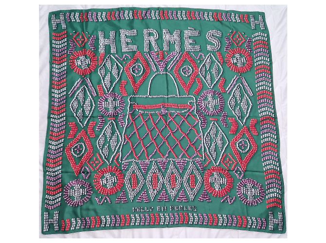 Kelly giant Hermès Kellt square in pearls Multiple colors - view 5