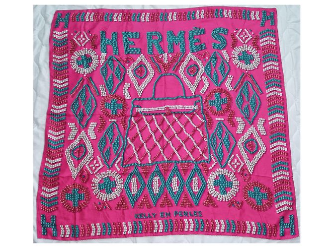grande quadrato Hermès Kelly in perle Multicolore - vista 6
