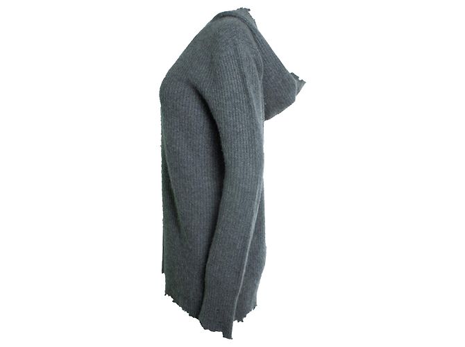 RTA, distressed Strick-Hoodie in Grau - Ansicht 2