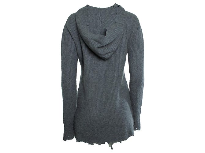 RTA, distressed Strick-Hoodie in Grau - Ansicht 3