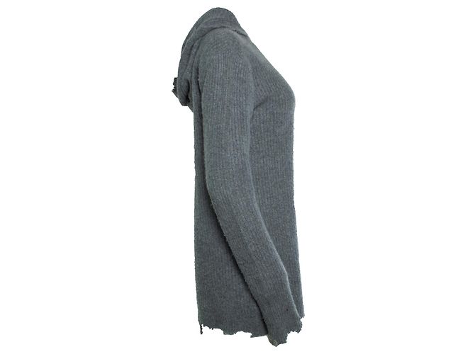 RTA, distressed Strick-Hoodie in Grau - Ansicht 4