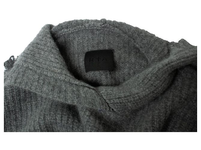 RTA, distressed Strick-Hoodie in Grau - Ansicht 5