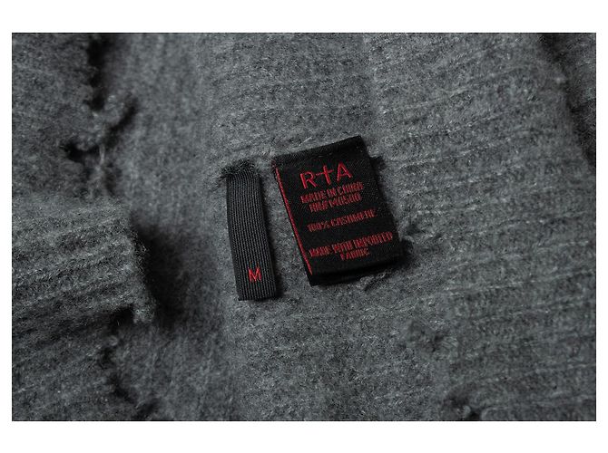 RTA, distressed Strick-Hoodie in Grau - Ansicht 6