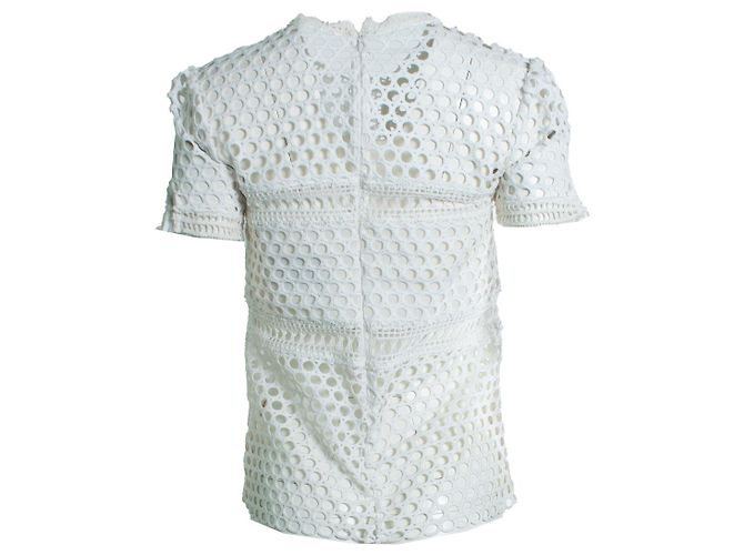 Self portrait Autorretrato, blusa de encaje blanco abierta - vista 3