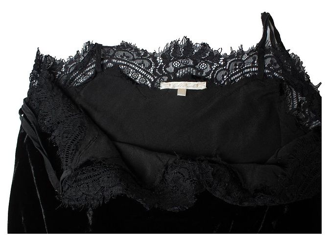 Autre Marque Goldhawk, black velvet and lace top - view 6