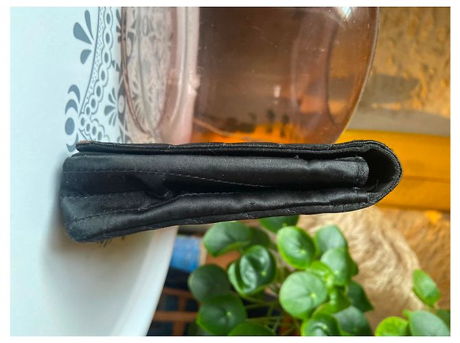 Mademoiselle Clutch da sera Chanel in raso damascato nero - vista 13