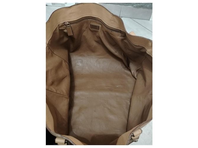Borsa da viaggio Prada in pelle beige - vista 11