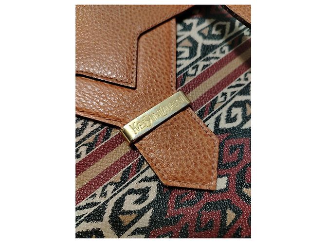 Borsa a mano Yves Saint Laurent in pelle marrone - vista 6