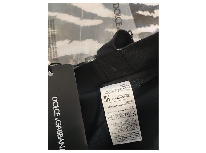 Borsa Tote Dolce & Gabbana Nera in Cotone Nero - vista 7