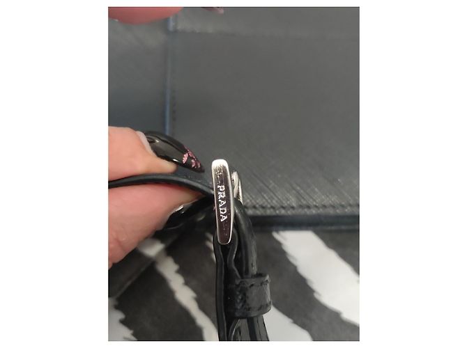 Borsa Prada Saffiano in pelle nera Nero - vista 6
