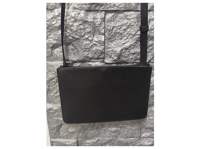 Borsa Prada Saffiano in pelle nera Nero - vista 8