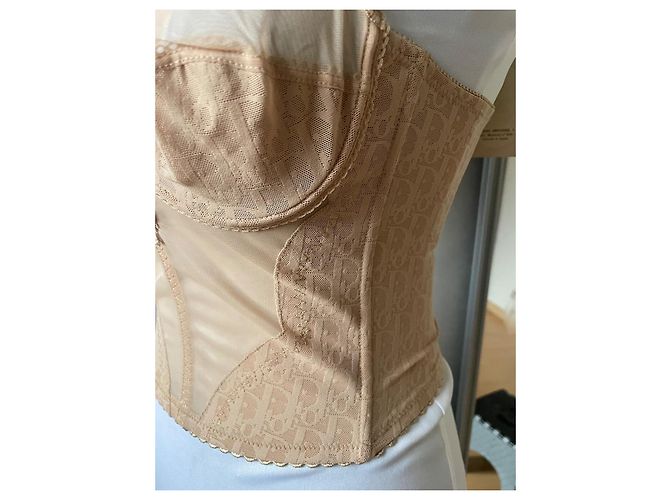 Bustier Corsetto Dior Monogramma Obliquo Beige - vista 4