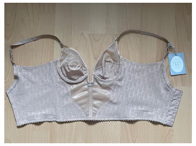 Bustier Corsetto Dior Monogramma Obliquo Beige - vista 6