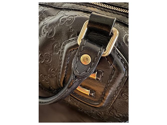 Boston Techno Tag bag pelle guccissima Nero - vista 13