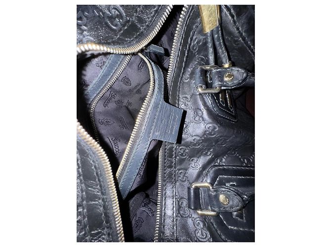 Boston Techno Tag bag pelle guccissima Nero - vista 15
