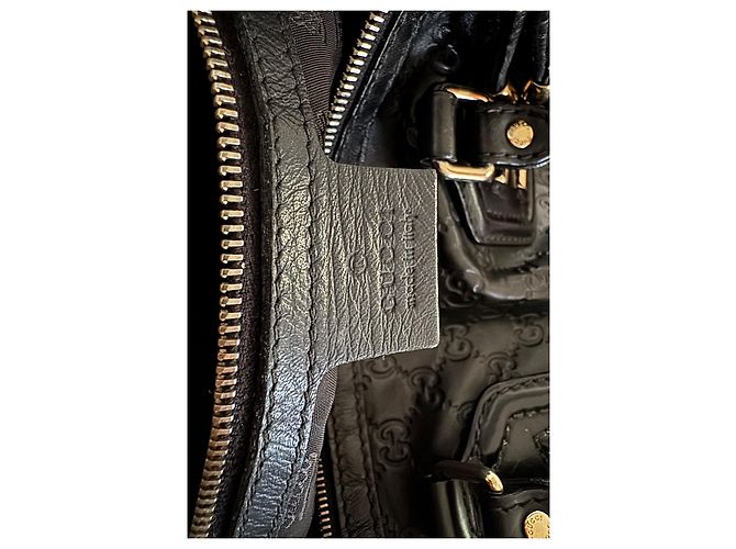 Boston Techno Tag bag pelle guccissima Nero - vista 16