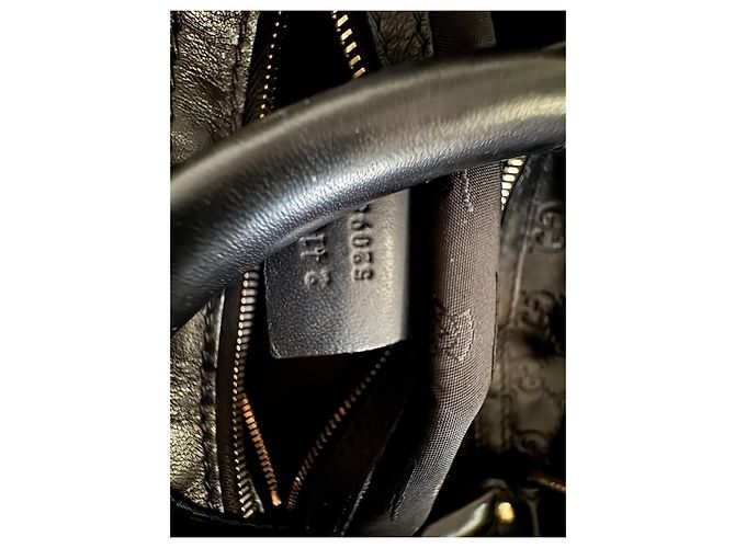 Boston Techno Tag bag pelle guccissima Nero - vista 18