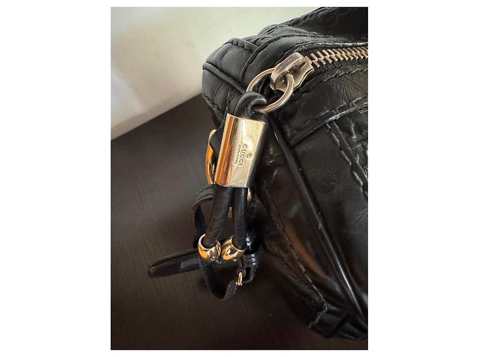 Boston Techno Tag bag pelle guccissima Nero - vista 6