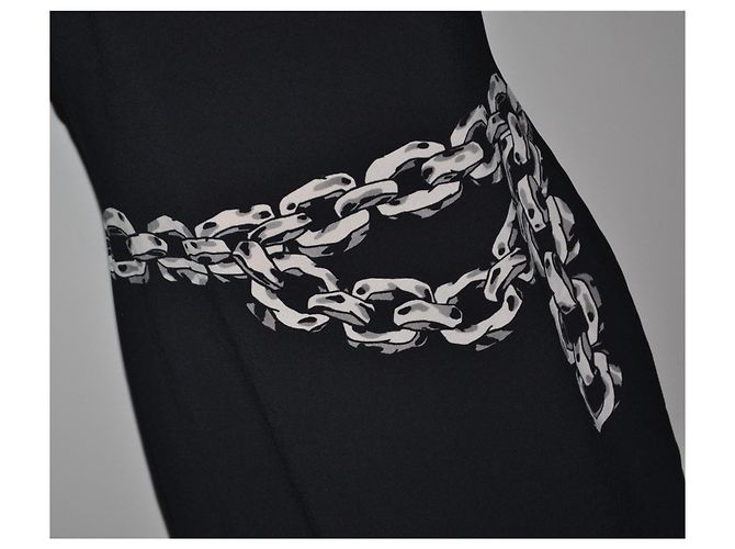 Moschino Cheap And Chic Midi Kleid schwarz weiß - vista 2